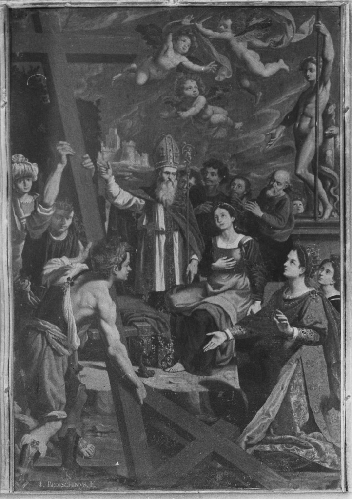 RITROVAMENTO DELLA VERA CROCE (dipinto) di Bedeschini Giulio Cesare (inizio sec. XVII)