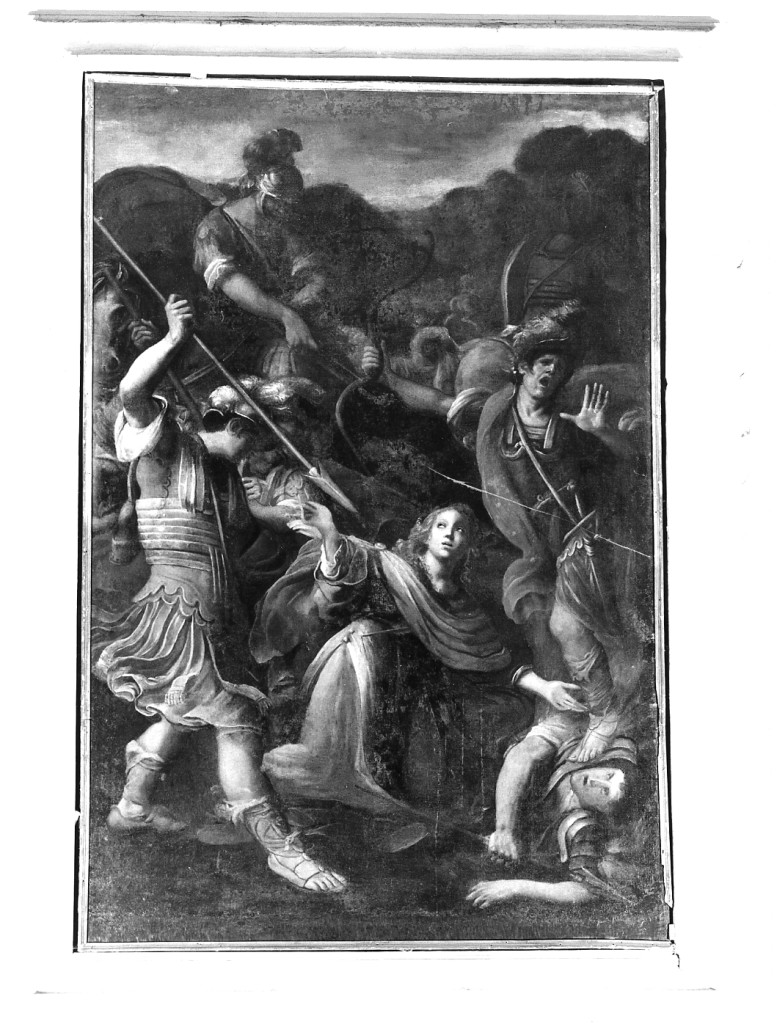 MARTIRIO DI SANTA GIUSTA DI BAZZANO (dipinto) di Lorenzo di Bartolomeo detto Baccio Ciarpi (sec. XVII)