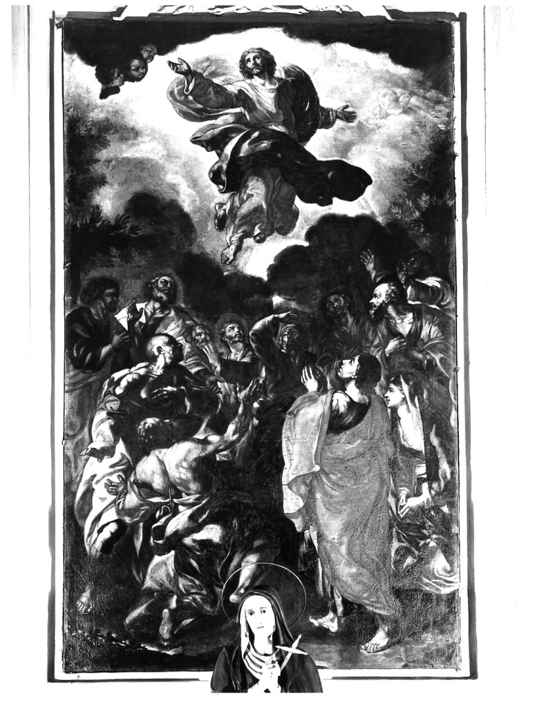 ASCENSIONE DI CRISTO (dipinto) di Solimena Francesco detto Abate Ciccio (cerchia) (fine/inizio secc. XVII/ XVIII)