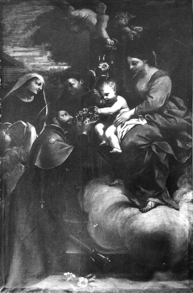MADONNA CON BAMBINO SANT'ANNA E SAN FRANCESCO SAVERIO (dipinto) di Berrettini Lorenzo (metà sec. XVII)