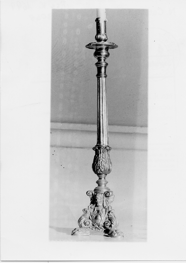 candeliere d'altare, coppia - ambito abruzzese (fine/inizio secc. XIX/ XX)