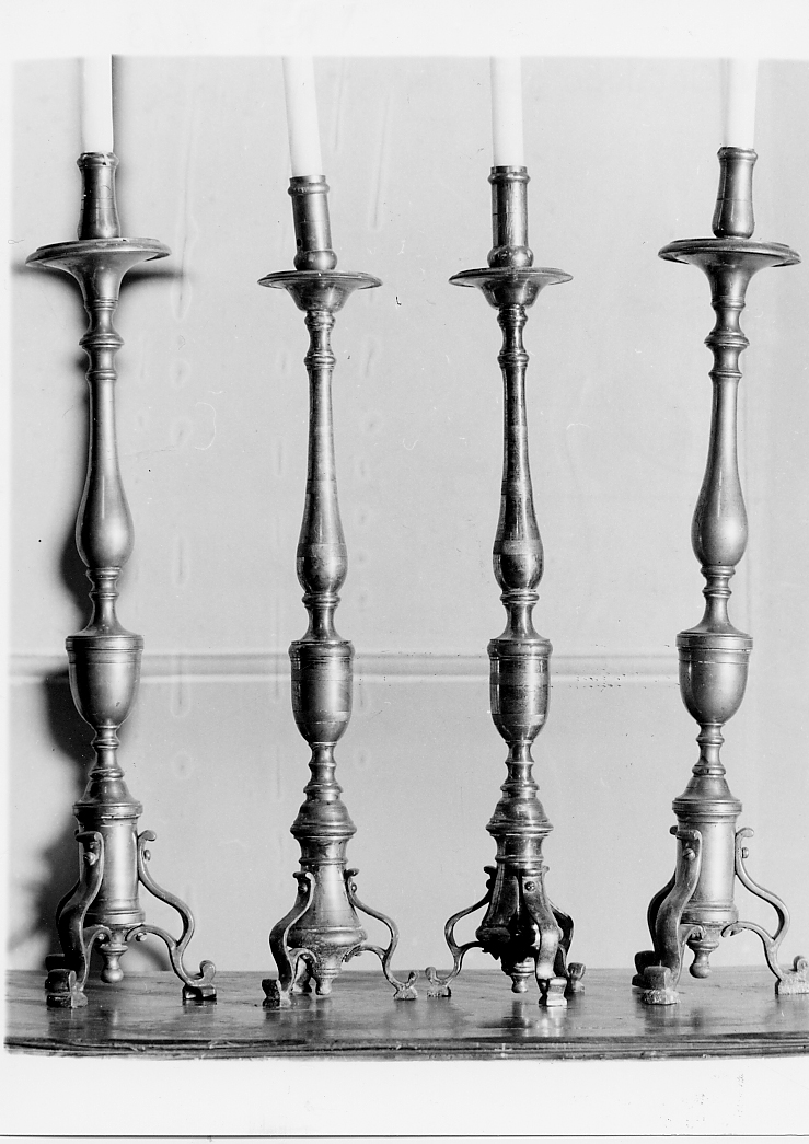 candeliere d'altare, serie - ambito abruzzese (fine/inizio secc. XIX/ XX)