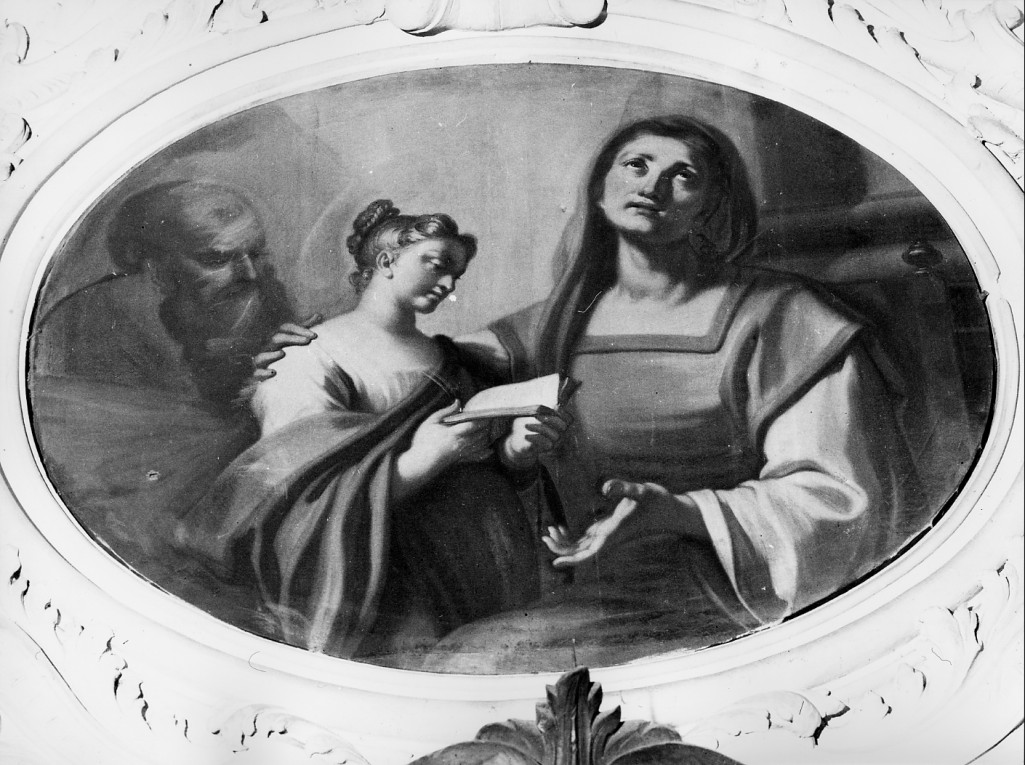 SANT'ANNA INSEGNA A LEGGERE A MARIA VERGINE (dipinto) di Volpi Luigi (sec. XVIII)