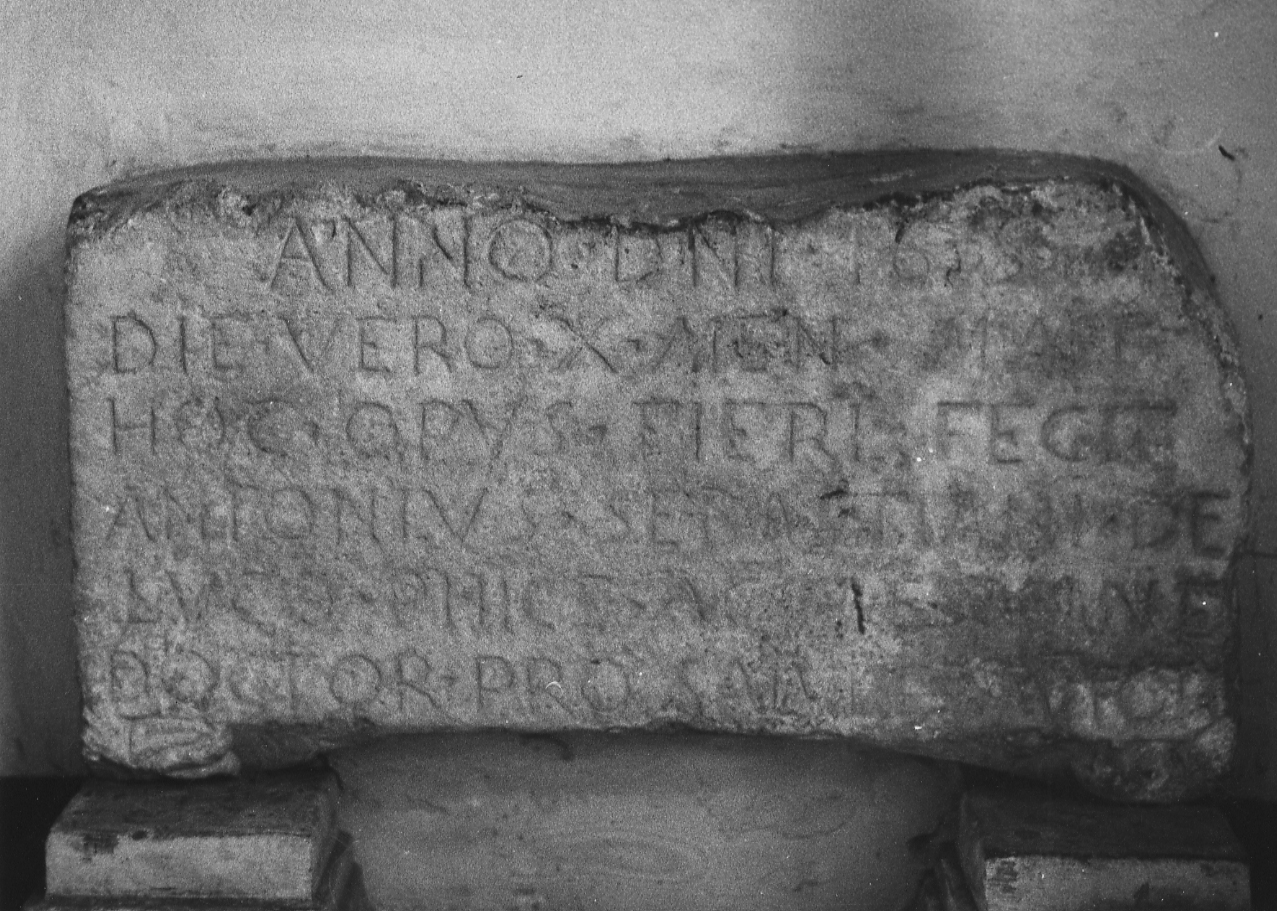 lapide, opera isolata - ambito Italia centrale (sec. XVII)