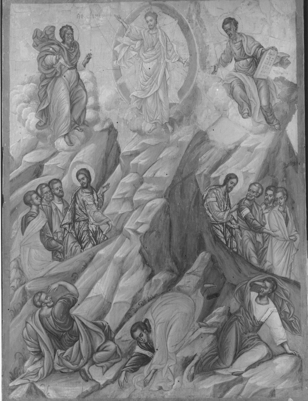 Trasfigurazione, salita di Cristo e gli apostoli sul monte Tabor/ trasfigurazione di Cristo sul monte Tabor (icona) di Karusos Eustathios (attribuito) (seconda metà sec. XVIII)