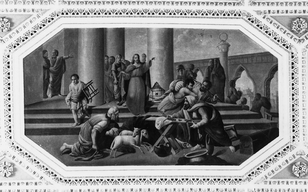 La cacciata dei mercanti dal tempio (dipinto) di Marchesani Andrea (attribuito) (sec. XIX)