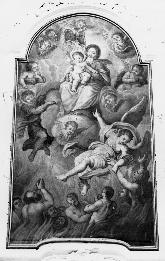 Madonna che intercede per le anime del Purgatorio (dipinto) di Salvatori Francesco (attribuito) (sec. XVIII)