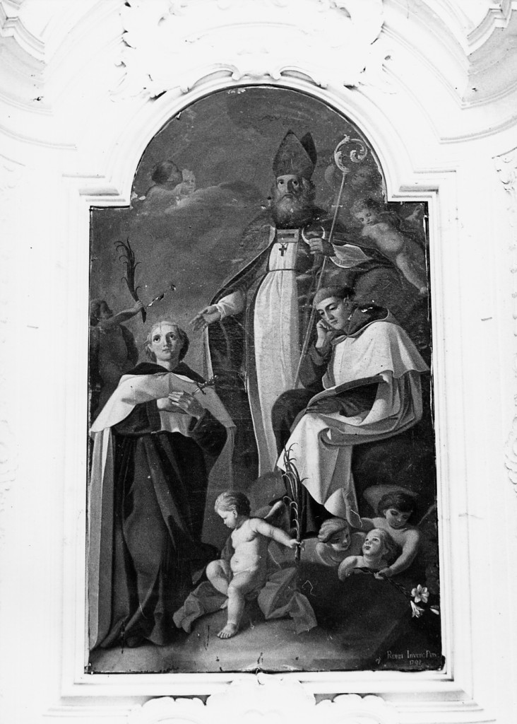 Madonna con Bambino tra Angeli e Santo Domenicano (dipinto) - ambito Italia centrale (sec. XIX)