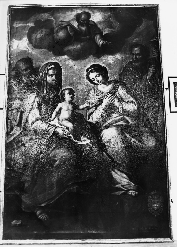 Madonna con Bambino, S. Anna, S. Giuseppe (dipinto) di Melanconicus Napolitanus (attribuito) (sec. XVII)