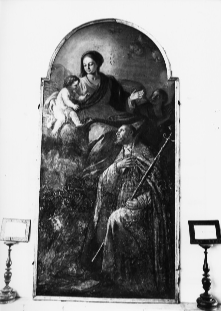 Madonna con Bambino e Santo Vescovo (dipinto) - produzione abruzzese (secc. XVIII/ XIX)