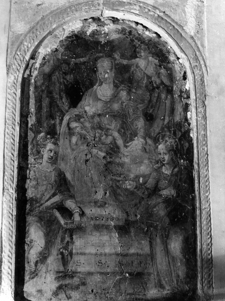 Madonna in trono e angeli (dipinto) - ambito Italia centrale (sec. XVI)