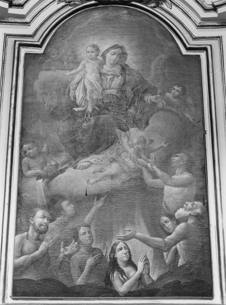 Madonna con il Bambino e anime purganti (dipinto) - ambito Italia centrale (sec. XVIII)