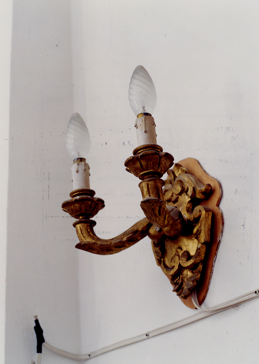 candeliere da parete, coppia - ambito abruzzese (seconda metà sec. XVIII)