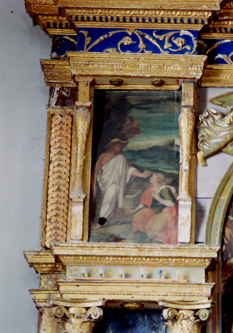 apparizione di Cristo risorto a Santa Maria Maddalena (scomparto di polittico) - ambito abruzzese (secc. XVI/ XVII)