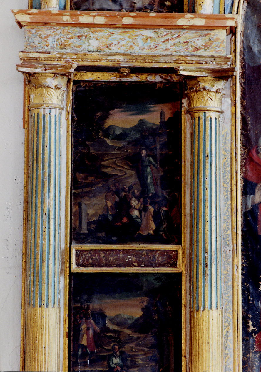 EPISODIO DELLA VITA DI UN SANTO (scomparto di polittico) - ambito abruzzese (secc. XVI/ XVII)