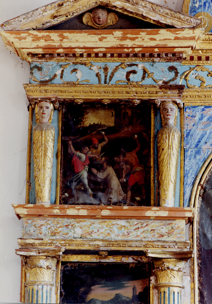 EPISODIO DELLA VITA DI UN SANTO (scomparto di polittico) - ambito abruzzese (secc. XVI/ XVII)