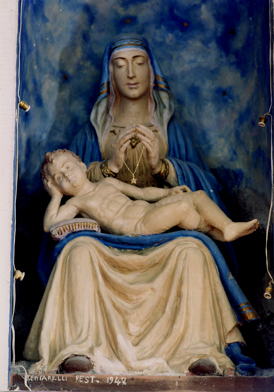 MADONNA CON BAMBINO (gruppo scultoreo) - ambito di Nocella (seconda metà sec. XVI)