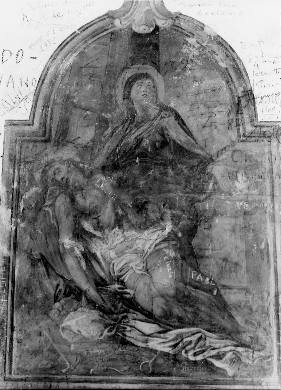 DEPOSIZIONE DI CRISTO DALLA CROCE (dipinto, opera isolata) di Gizzonio Domenico (attribuito) (metà sec. XVIII)