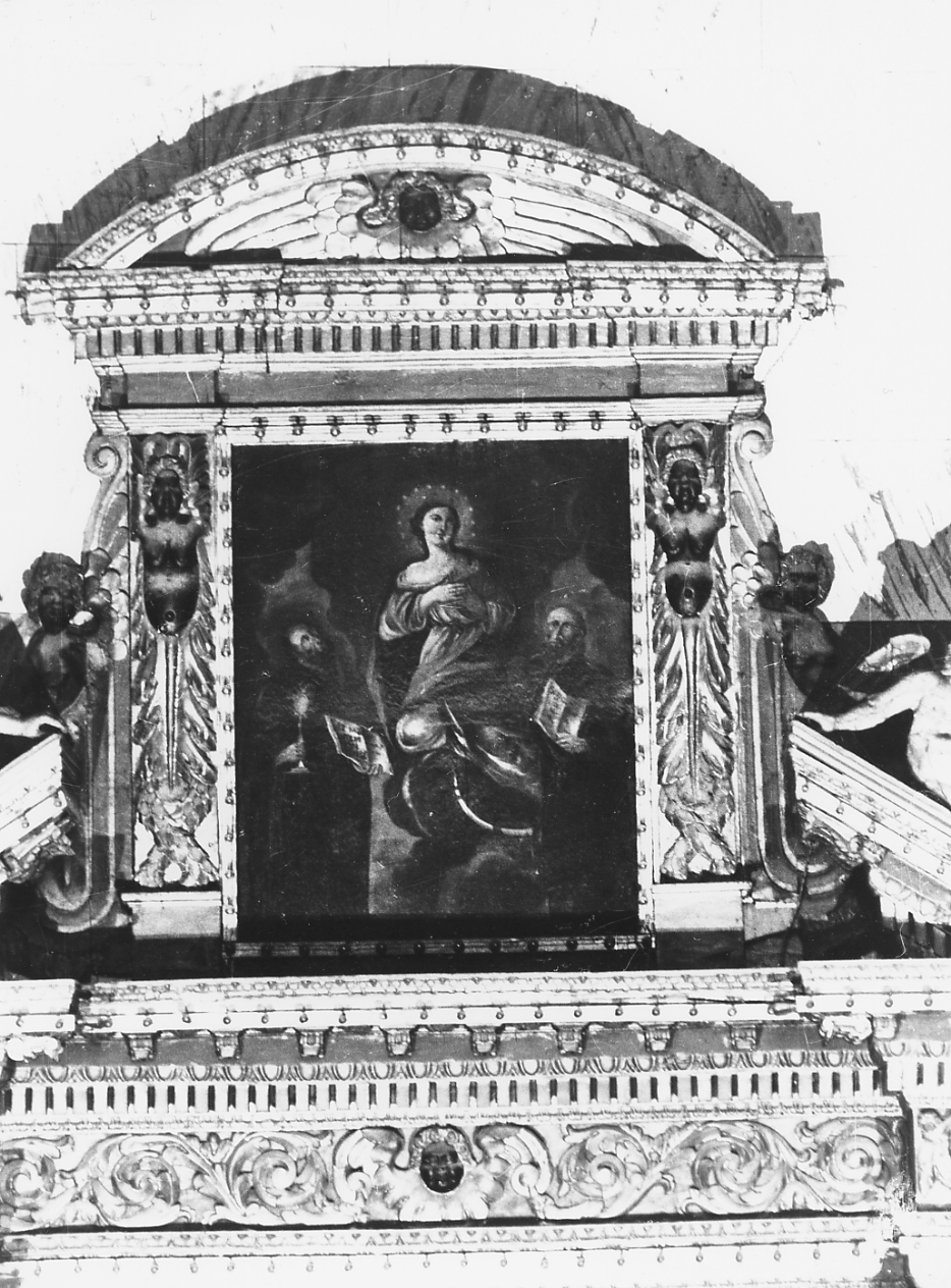 IMMACOLATA CONCEZIONE CON SANTI (dipinto) - ambito abruzzese (sec. XVII)