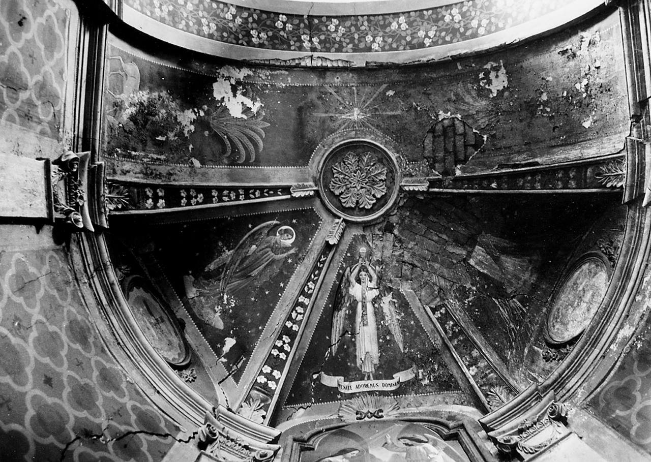 ANGELI ADORANTI E COLOMBA DELLO SPIRITO SANTO (dipinto) - ambito abruzzese (ultimo quarto sec. XIX)