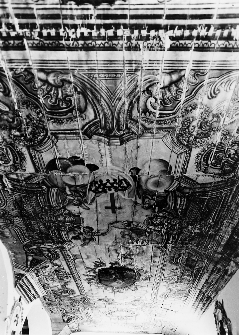 FINTE ARCHITETTURE CON ANGIOLETTI (soffitto dipinto, opera isolata) - ambito abruzzese (sec. I)