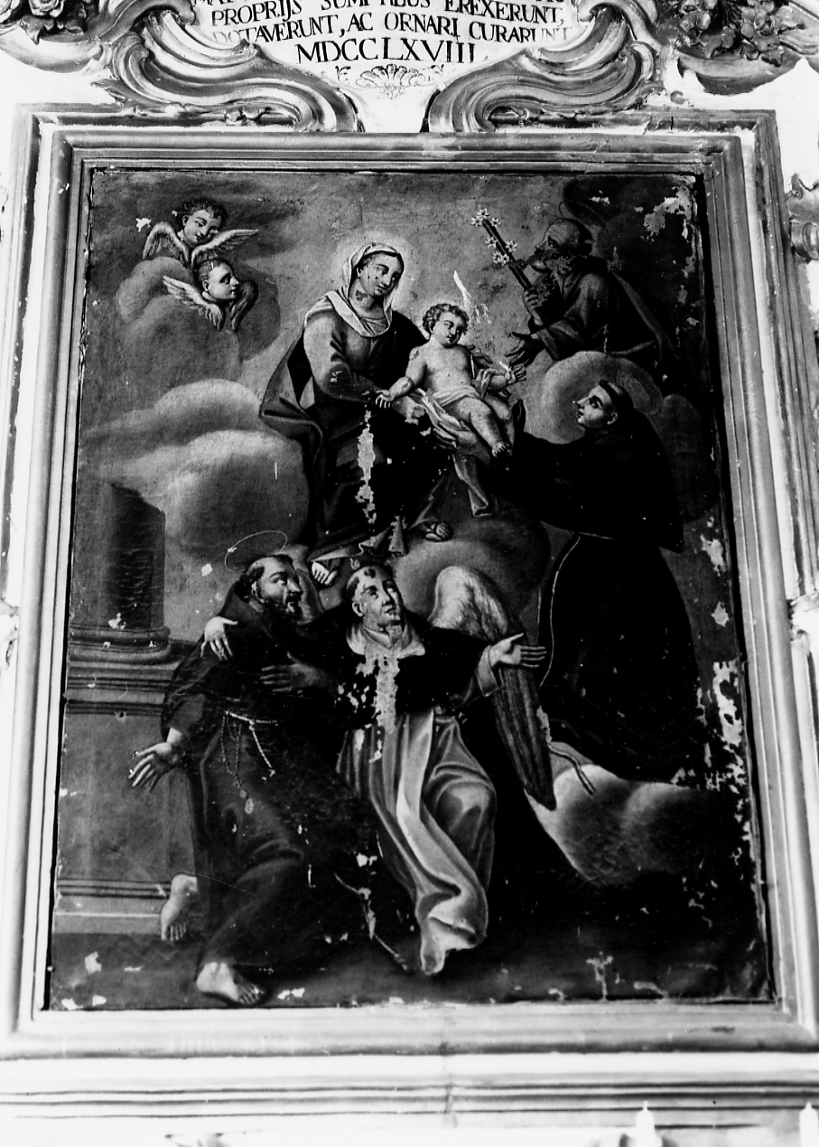 MADONNA CON BAMBINO E SANTI (dipinto, opera isolata) - ambito abruzzese (sec. XVII)