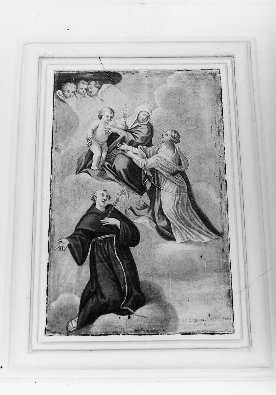 MADONNA CON BAMBINO E SANTI (dipinto) - ambito abruzzese (sec. XVIII)