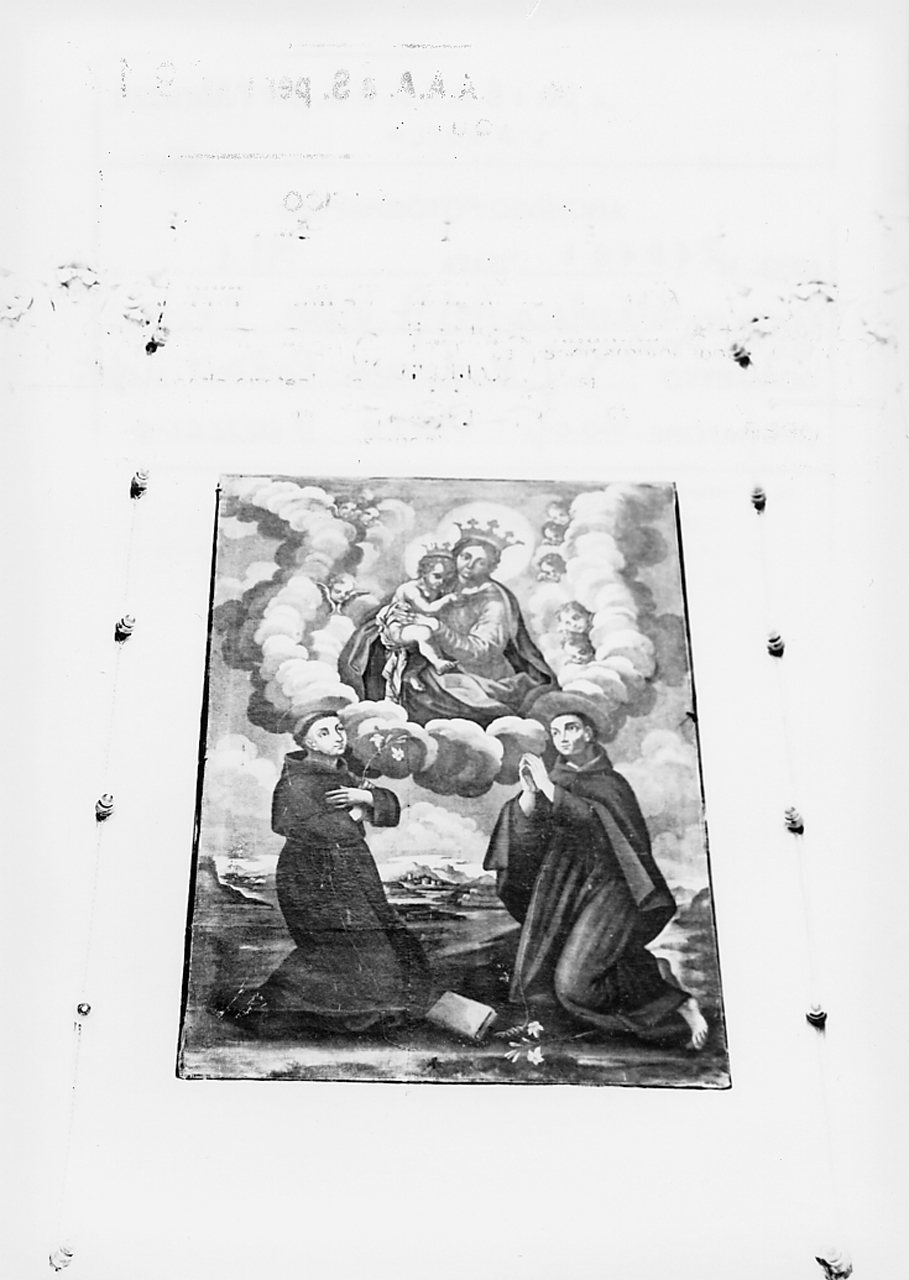 MADONNA DI COSTANTINOPOLI, MADONNA CON BAMBINO IN GLORIA CON SAN PASQUALE E SANT'ANTONIO DA PADOVA (dipinto) - ambito abruzzese (sec. XVII)