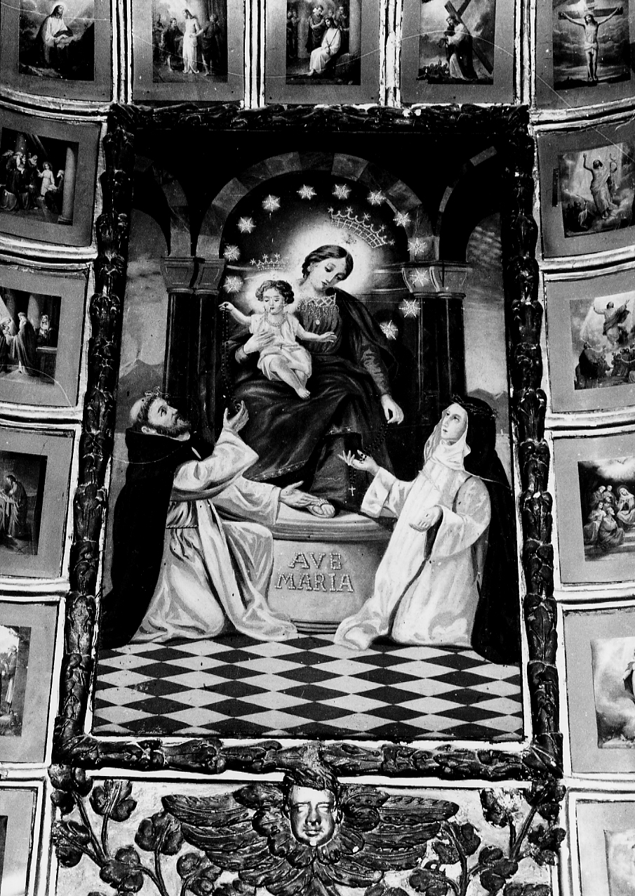 MADONNA DEL ROSARIO, SANTA CATERINA E SAN DOMENICO (pala d'altare) - ambito abruzzese (sec. XIX)