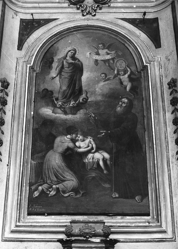 L'Immacolata concezione e S. Benedetto (dipinto) di De Benedictis Francesco Maria (seconda metà sec. XIX)