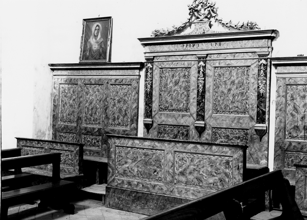 stalli del coro, opera isolata - bottega abruzzese (sec. XIX)