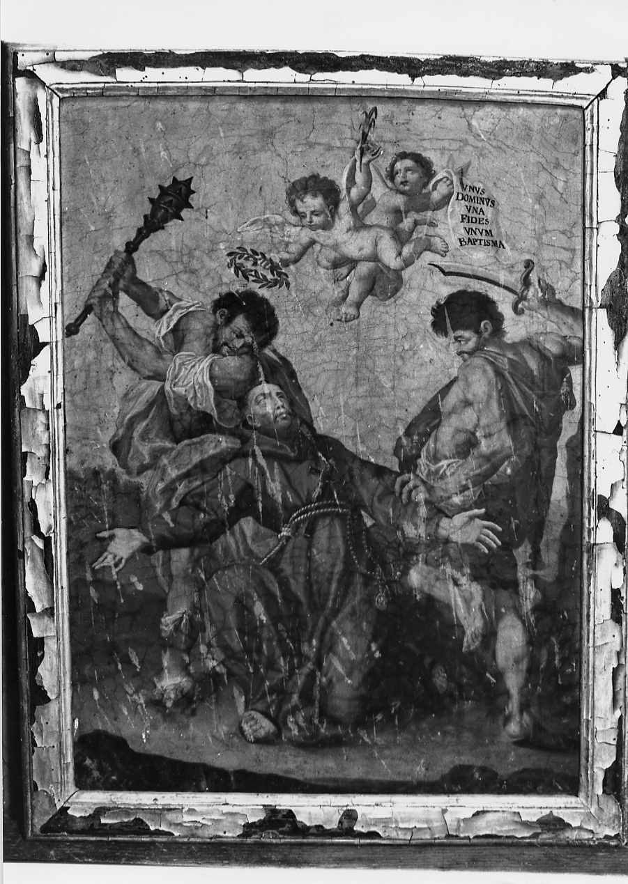 MARTIRIO DI SANTO FRANCESCANO (dipinto, opera isolata) - ambito abruzzese (sec. XIX)