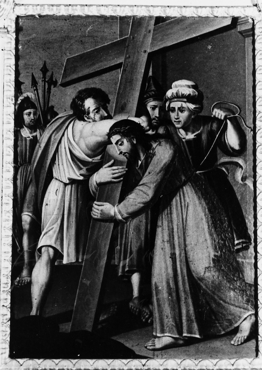 GESU' CARICATO DELLA CROCE (dipinto, serie) di De Benedictis Francesco Maria (sec. XIX)
