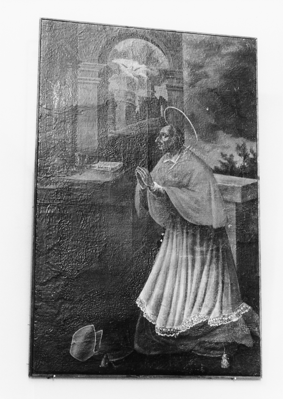 SAN CARLO BORROMEO ORANTE (dipinto, opera isolata) - ambito abruzzese (sec. XVII)