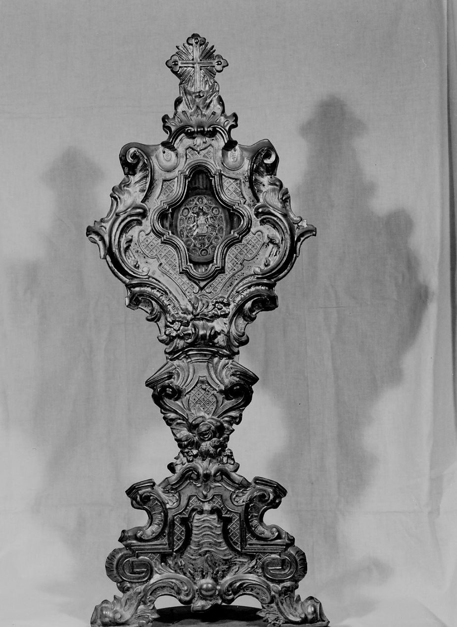 reliquiario - a ostensorio - ambito Italia centrale (secc. XVIII/ XIX)