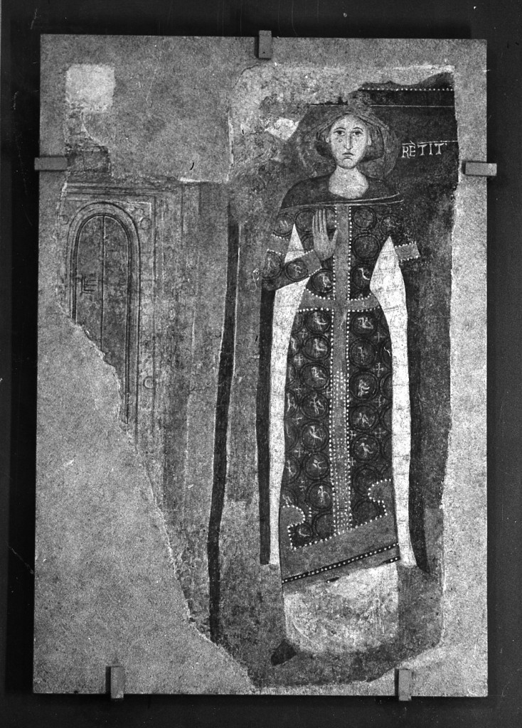 SANTA RESTITUTA (dipinto, frammento) - ambito abruzzese (sec. XIV)