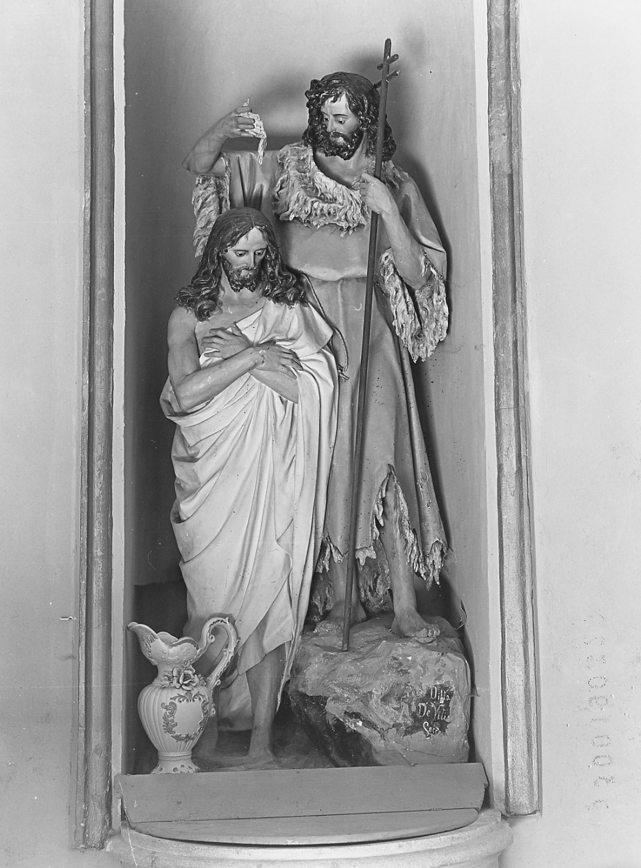 BATTESIMO DI CRISTO (gruppo scultoreo) di De Vitis A. ditta (bottega) (prima metà sec. XX)