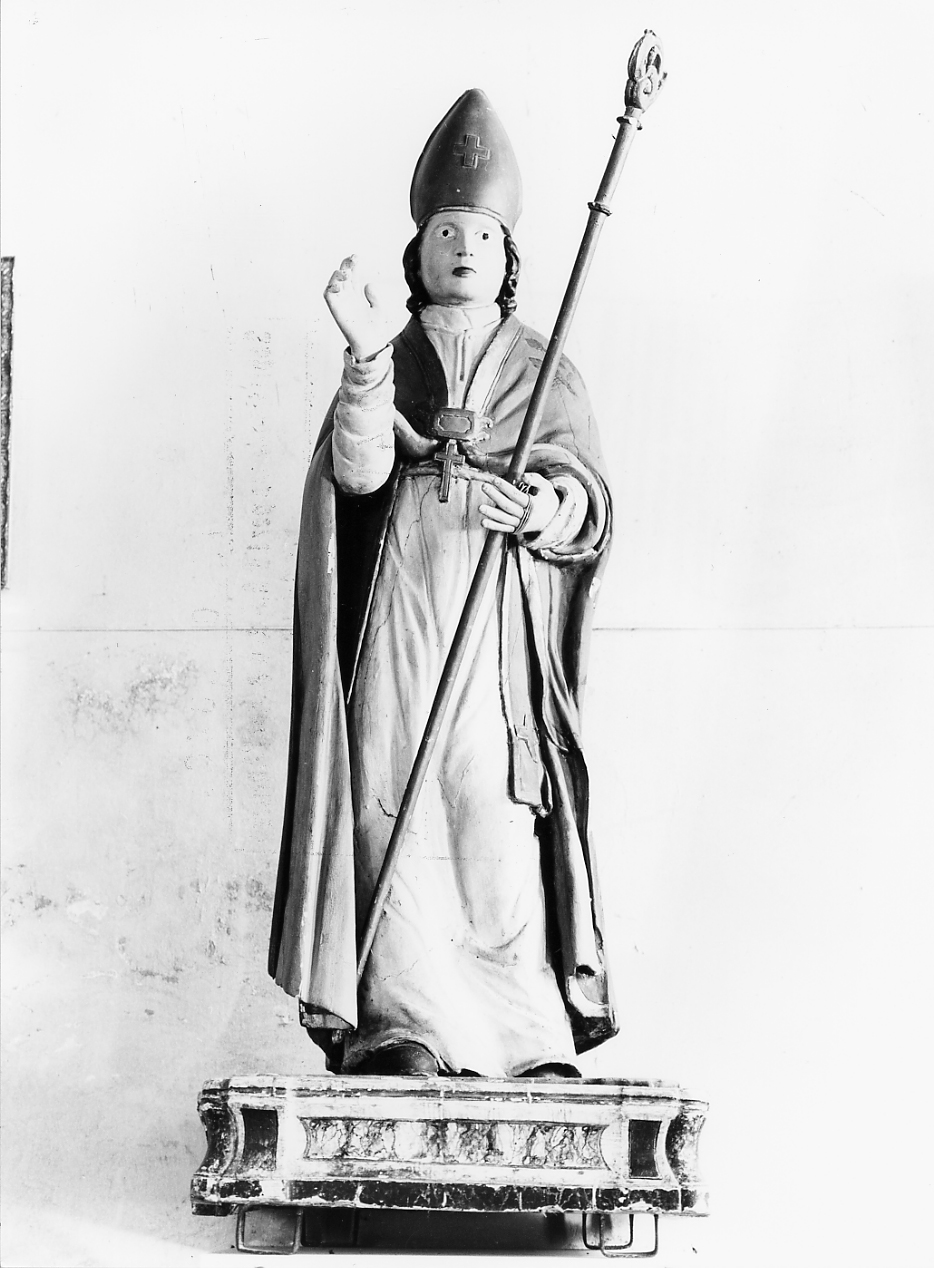 SANTO VESCOVO (statua, opera isolata) - ambito abruzzese (sec. XVII)
