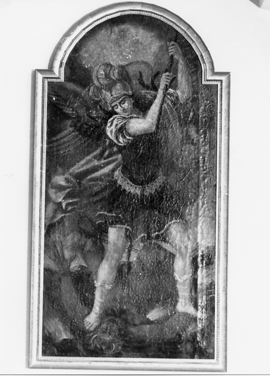 SAN MICHELE ARCANGELO COMBATTE CONTRO SATANA (dipinto) - ambito abruzzese (sec. XVII)