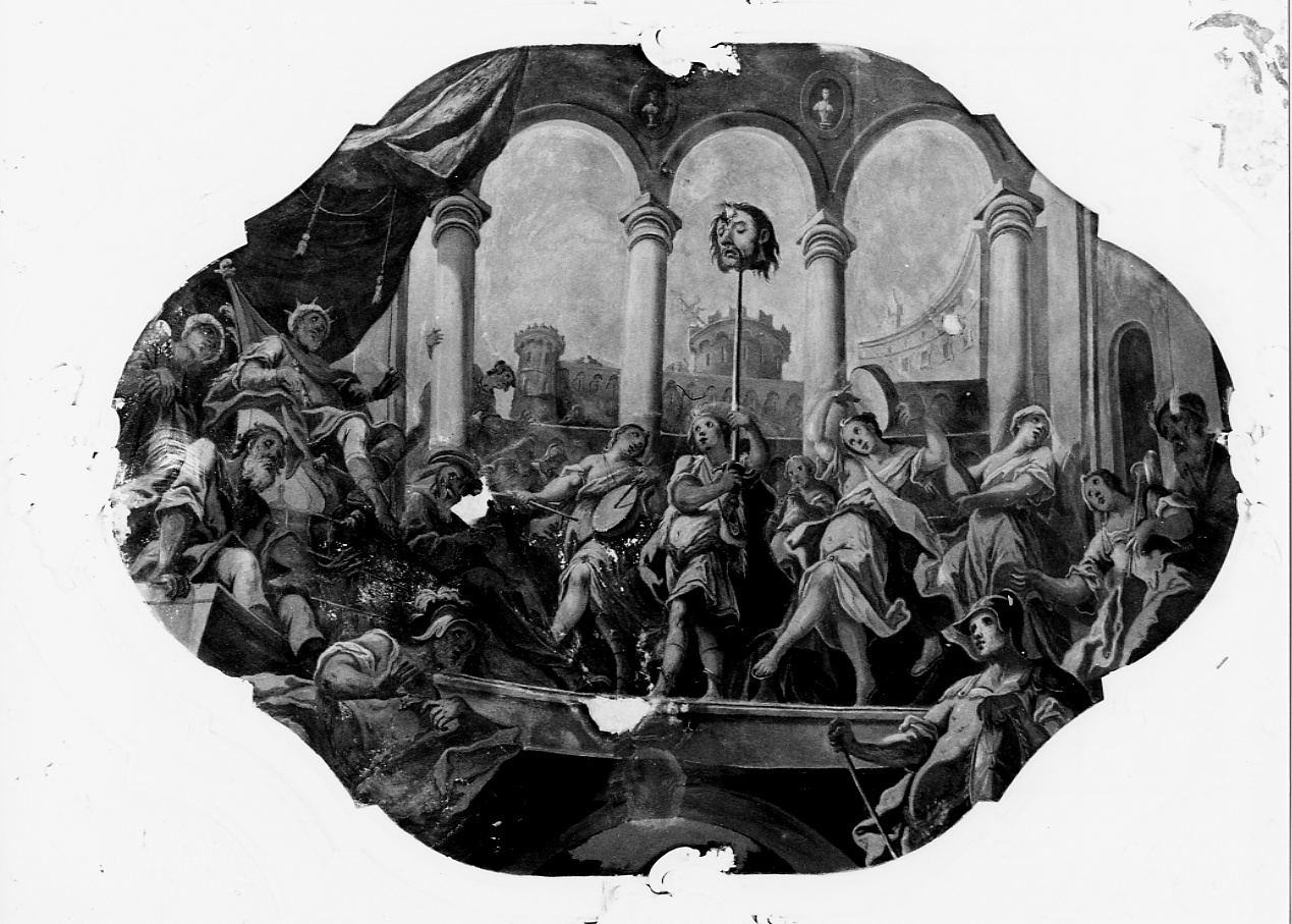 SCENE BIBLICHE E VIRTU' CARDINALI (dipinto, serie) di Vallarola Domiziano (seconda metà sec. XVIII)