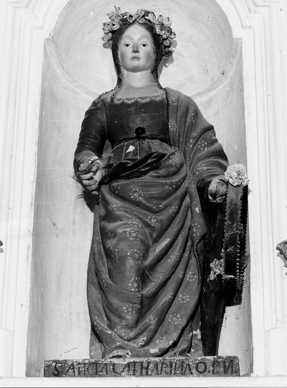 SANTA CATERINA D'ALESSANDRIA (statua) - ambito abruzzese (secc. XVI/ XVIII)