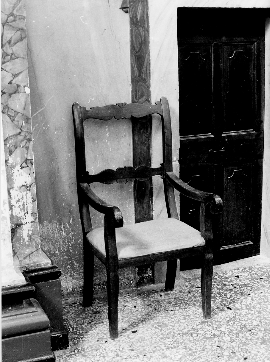 sedia - a braccioli - bottega abruzzese (sec. XIX)