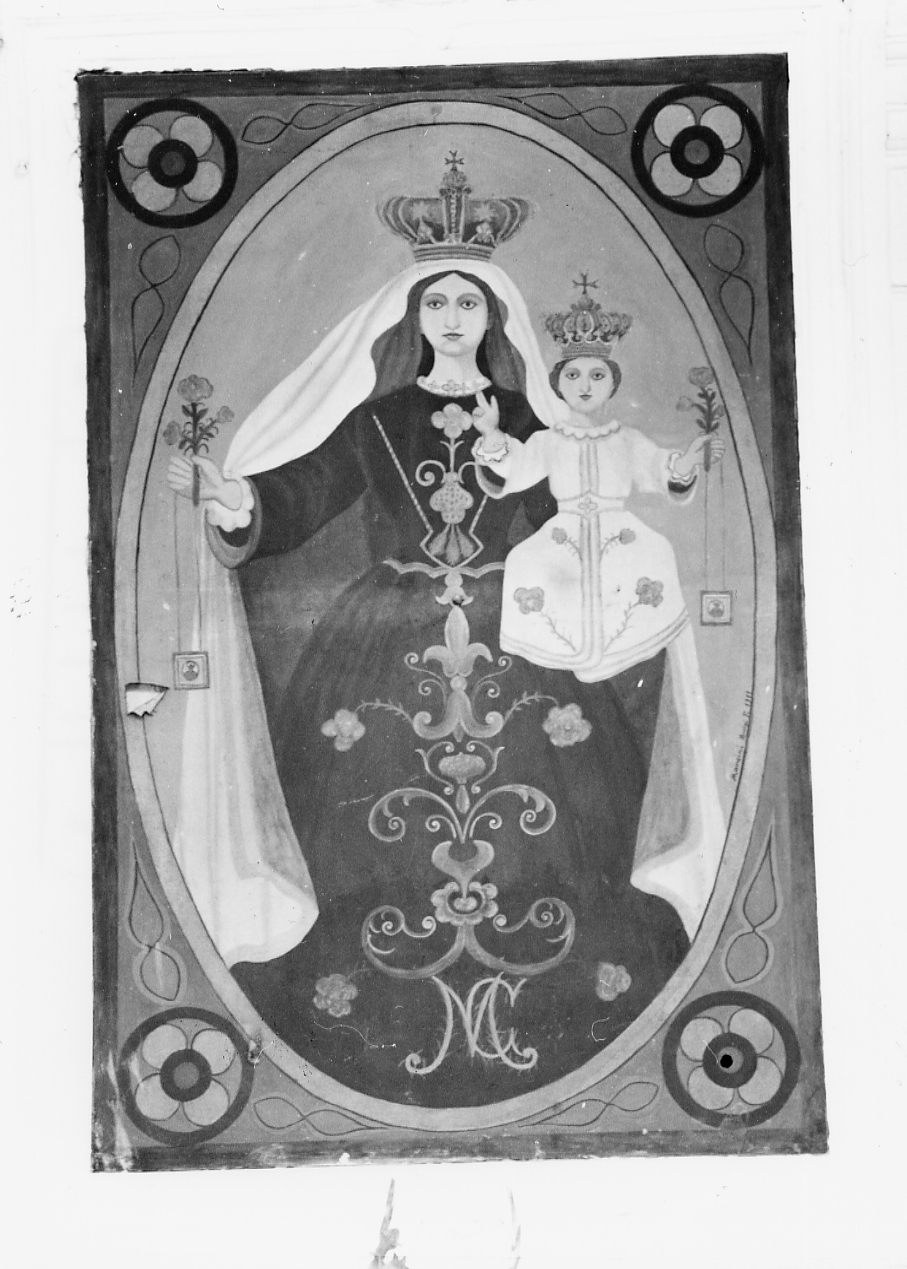 MADONNA DEL CARMELO (pala d'altare, opera isolata) di Mancini Luigi (sec. XX)