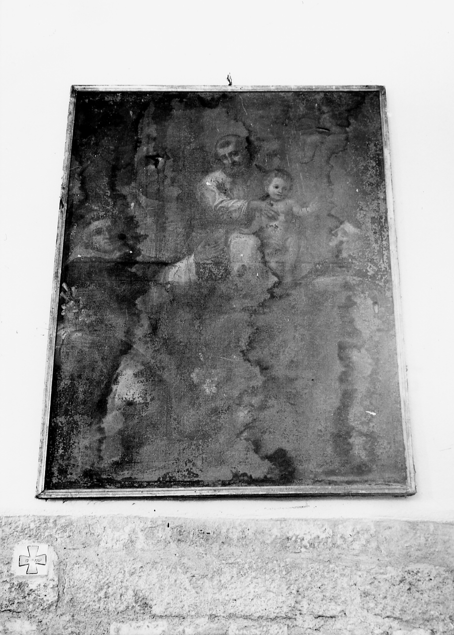 SAN GIUSEPPE E GESU' BAMBINO CON SANT'ANTONIO DA PADOVA E SANTO (dipinto, opera isolata) - ambito abruzzese (sec. XVII)