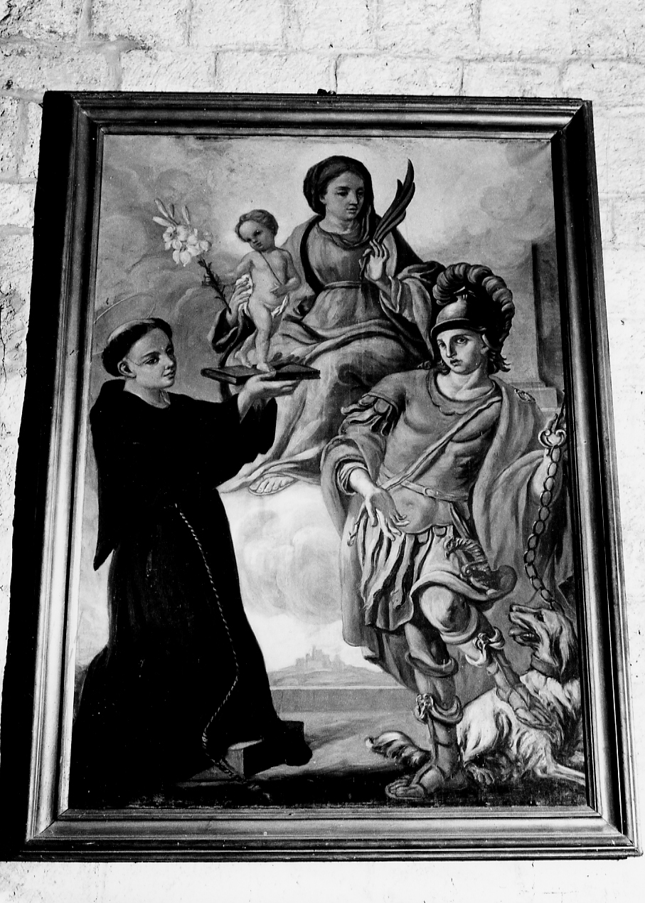 MADONNA CON BAMBINO SANT'ANTONIO DA PADOVA E SAN VITO (dipinto, opera isolata) - ambito abruzzese (sec. XIX)
