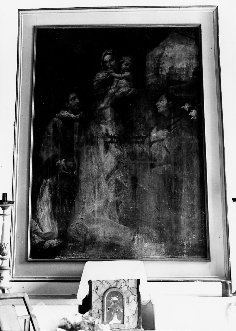 MADONNA CON BAMBINO TRA SANTO STEFANO E SANT'ANTONIO DA PADOVA (pala d'altare, opera isolata) - ambito abruzzese (prima metà sec. XVII)