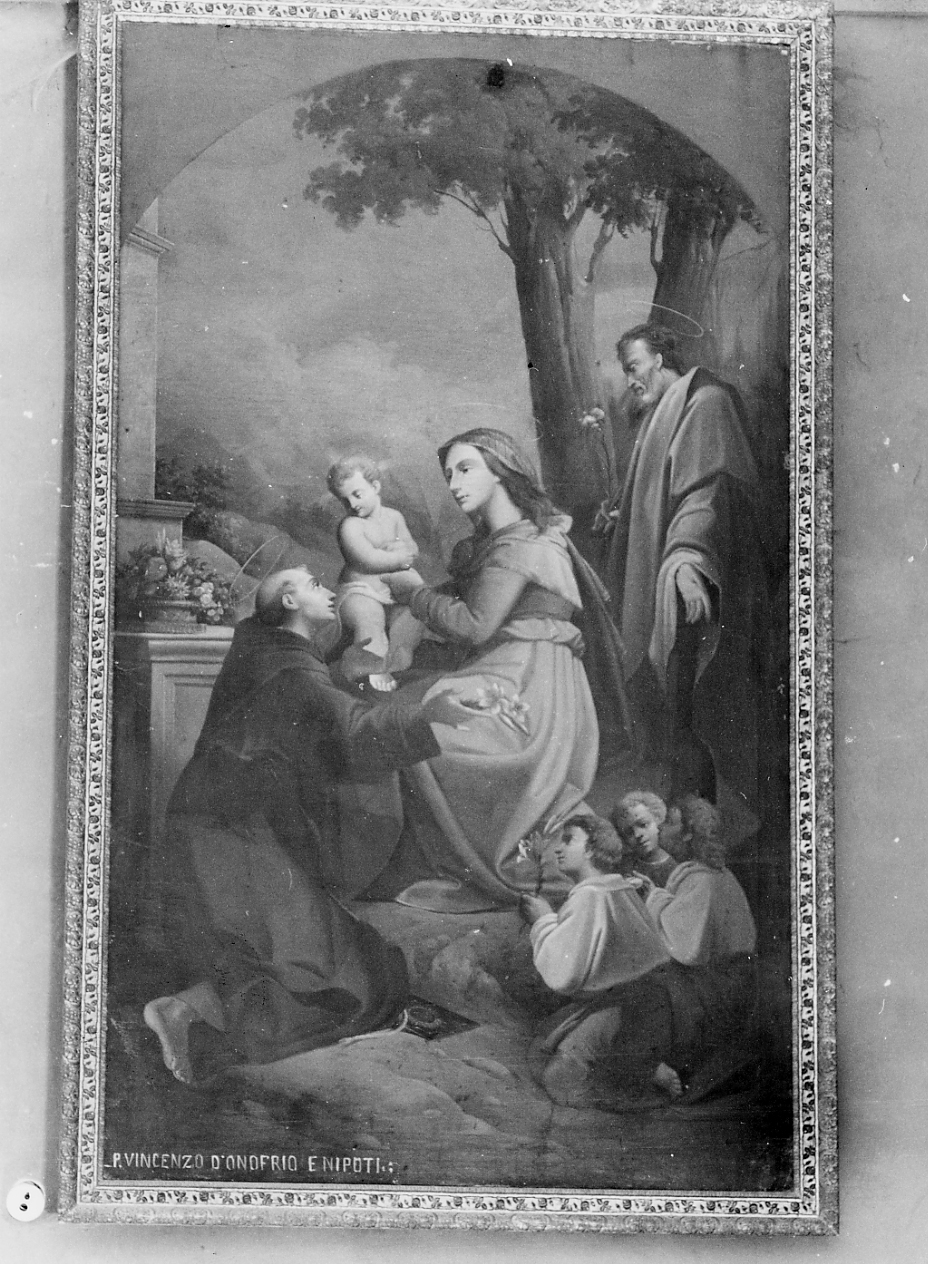 SACRA FAMIGLIA E SANT'ANTONIO DA PADOVA (dipinto) di D'Onofrio Vincenzo (attribuito) (sec. XIX)