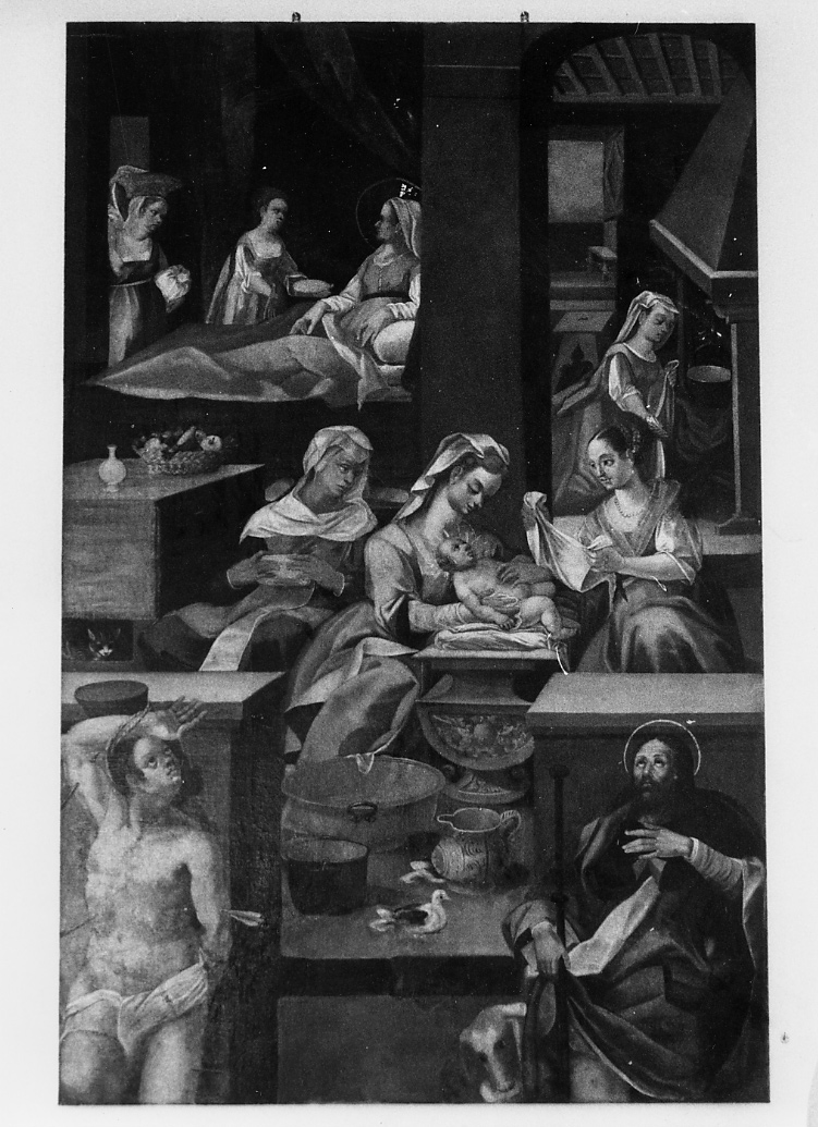 NASCITA DI MARIA VERGINE (dipinto) - ambito abruzzese (sec. XVII)