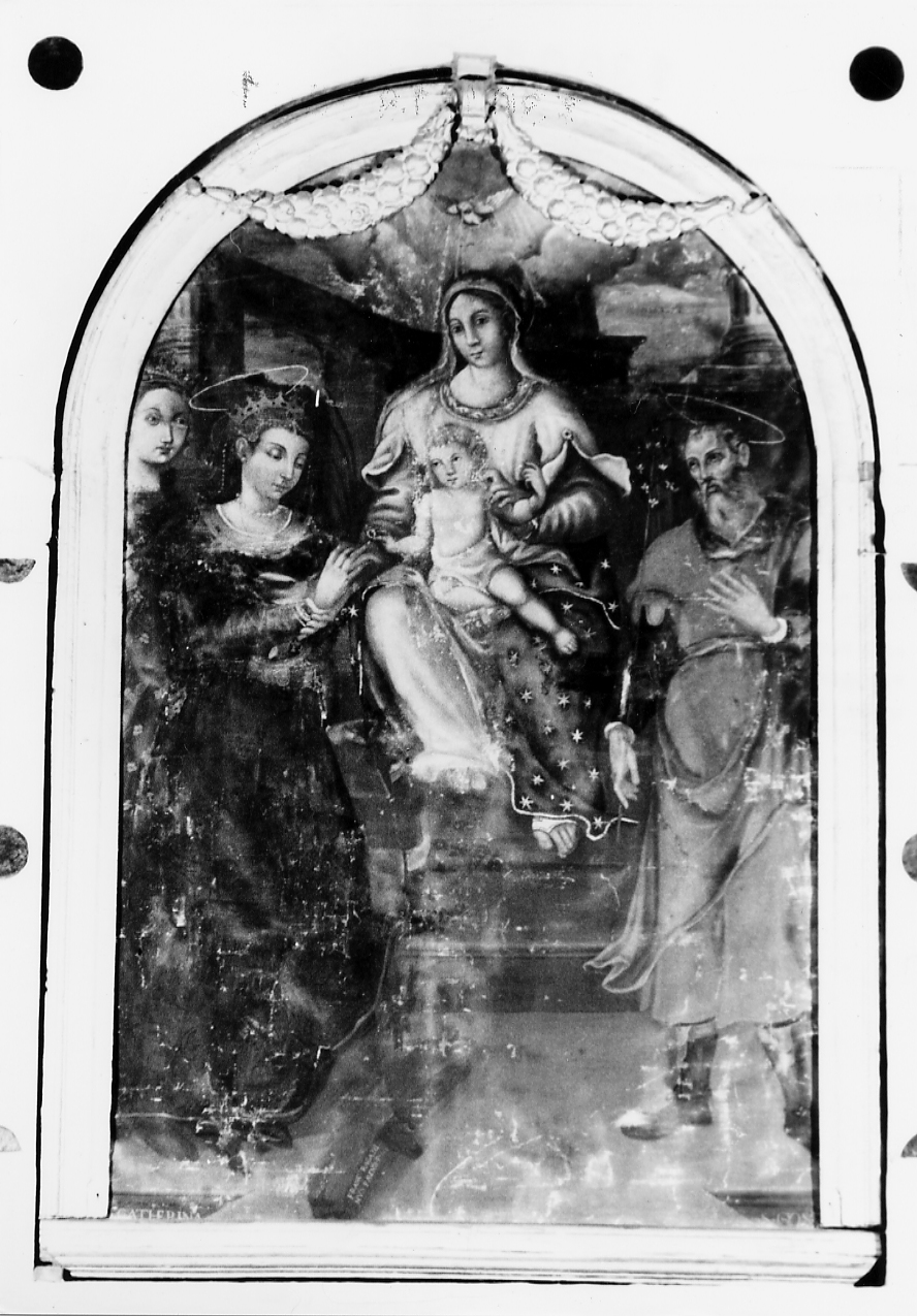 MATRIMONIO MISTICO DI SANTA CATERINA D'ALESSANDRIA (dipinto) di Ragazzino Francesco (sec. XVII)