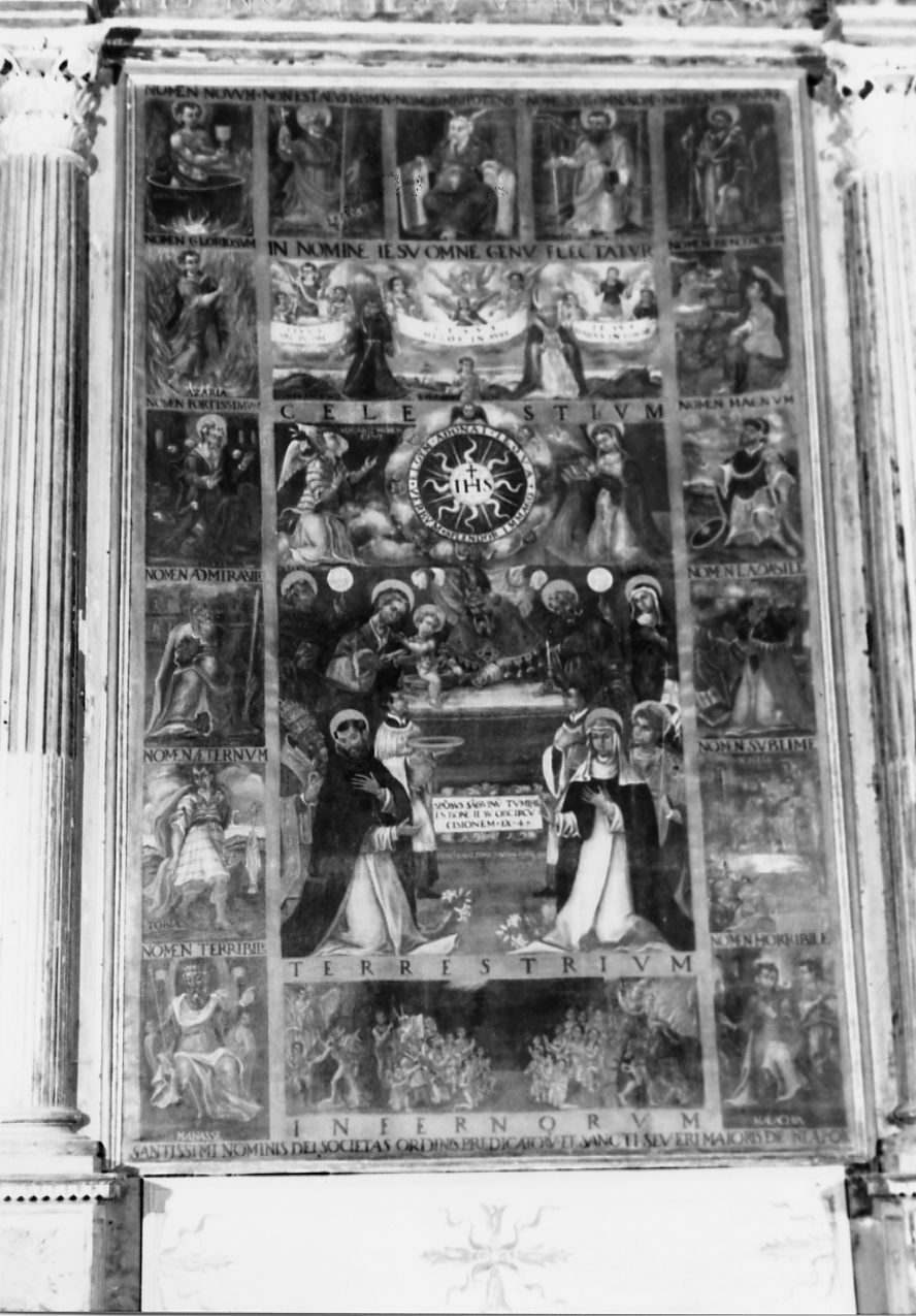 TRIONFO DEL NOME DI GESU' (dipinto) di Ragazzino Francesco (sec. XVII)